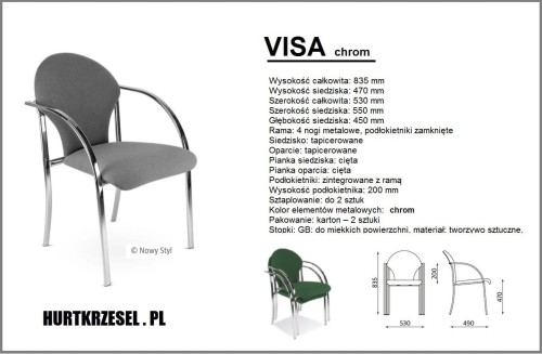krzesło konferencyjne VISA chrom Nowy Styl, atest sztaplowalne