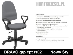 Krzesło do biurka BRAVO, wygodne, atest ergo - Nowy Styl cpt gtp C22