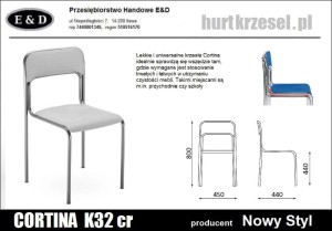 Krzesło CORTINA Nowy Styl krzesło na stołówkę, sztaplowanie chrom plastik C10