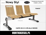 Ławka do poczekalni CAFE VII - 3, Nowy Styl  elegancka, solidna C10.wu