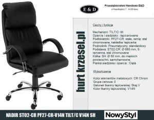 Fotel NADIR steel, kołysanie, kolory  C10