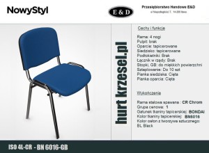 Krzesło ISO wygodne, mocne, atest Ergo. Nowy Styl, chrom C10