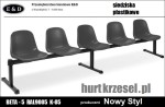 Ławka na korytarz, hol,  BETA -5 black, do poczekalni, Nowy Styl  C10