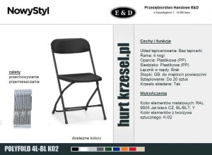 Krzesło POLYFOLD : składane, mocne, atesty - Nowy Styl C22