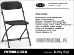Krzesło składane, POLYFOLD, Nowy Styl,  mocne, atesty , CLICK ustwianie w rzędy C22