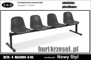 Ławka na korytarz, hol, BETA -4 black , wygodna, Nowy Styl  C10