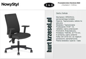 I-LINE Nowy Styl krzesło biurowe, dostępne w 24h z regulowanymi podłokietnkami, mechanizm ERGON